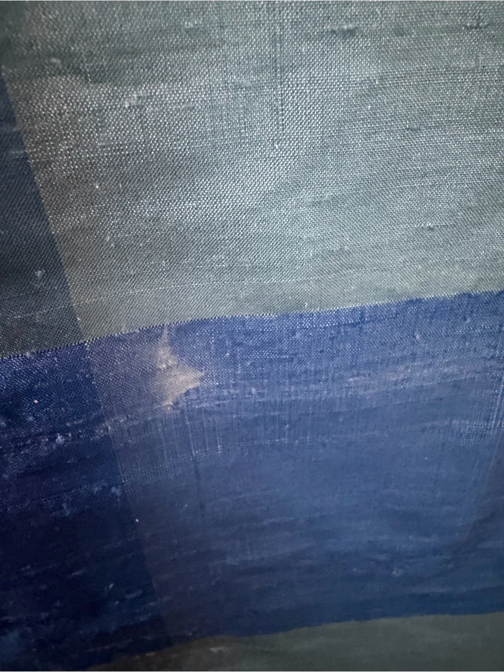 Pottery Barn Blue Silk Block Table Runner 16 x 108